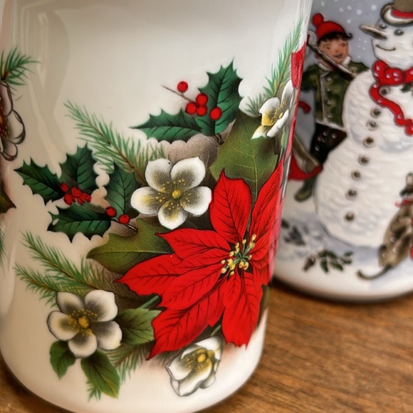 Vintage Porcelain Christmas Cups Set Of Three St George Fine Bone China - Picture 7 of 12